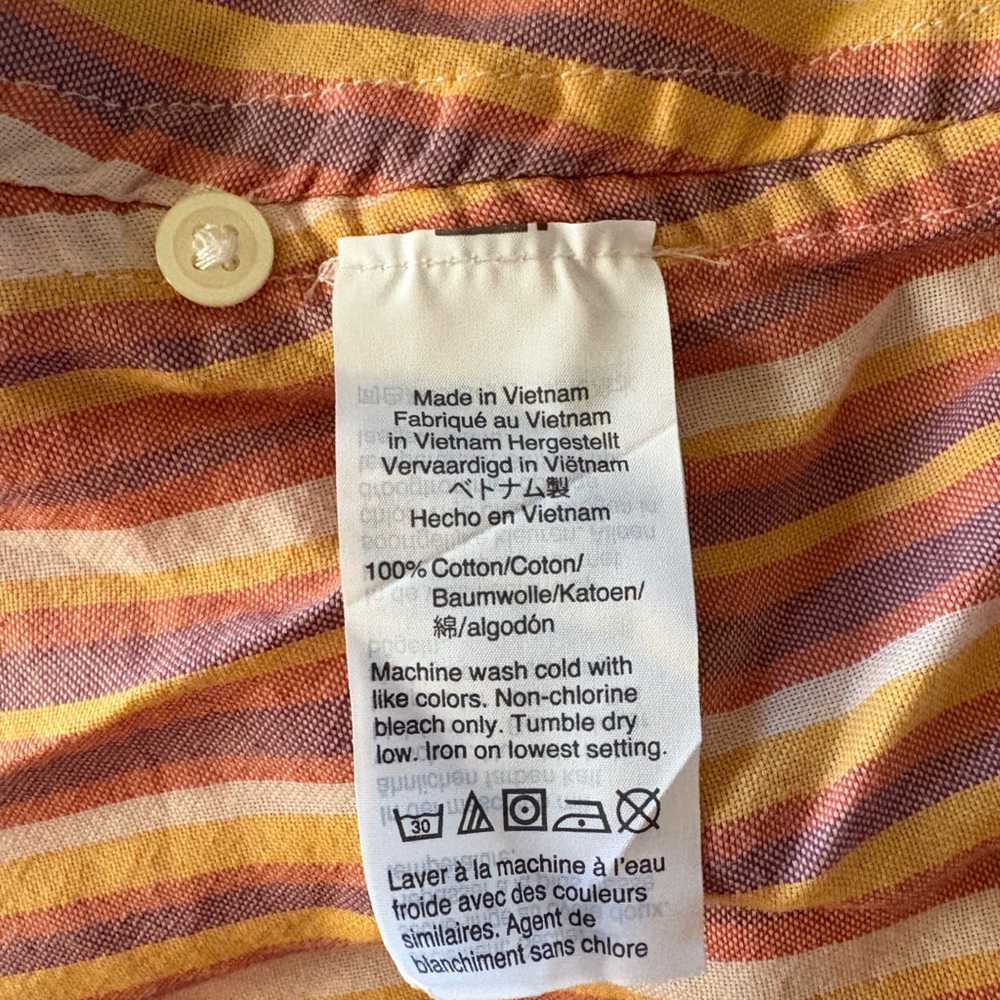 Madewell Cotton Central Shirt in Rainbow Stripe Sierra Stripe Sweet Dahlia - Picture 9 of 9